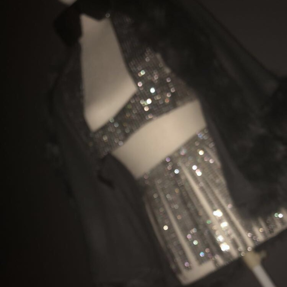 Black Rhinestone Fringe Set Festival Rave Wear 💎